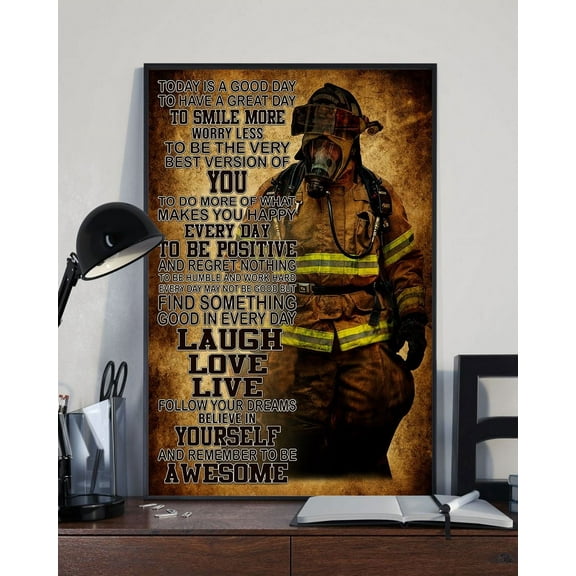 Beautiful Fireman Art Poster Matte Wall Art Decor 11 x 17 Inch Poster