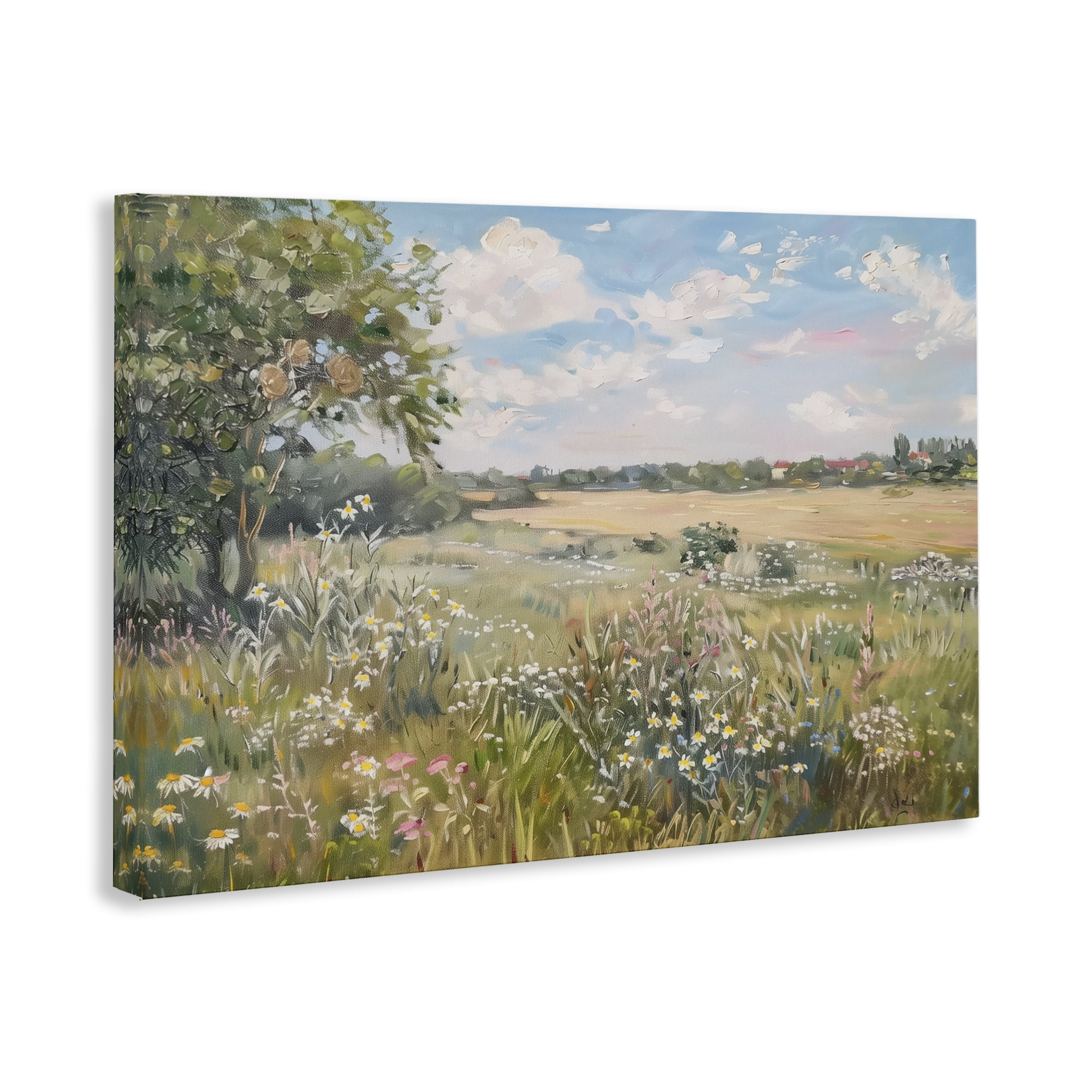 Stupell Industries Vast Wildflower Field Landscape & Nature Painting Wrapped Canvas Art Print Wall Art, 30 x 20
