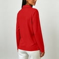 thumbnail image 7 of Long Sleeve Polo Shirts for Women Golf Tops with Collar Work Red L, 7 of 7