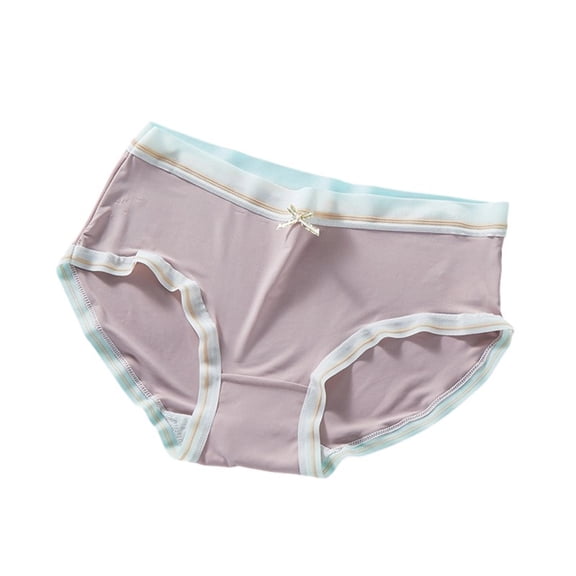 Wensltd Women's Daily Panties Solid Color Seamless Cotton Mid Rise Comfortable Underwear