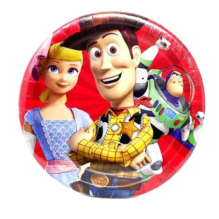 Disney Toy Story Woody Buzz Lightyear & Bo Peep Large 8-5/8" Party Plates - Pack of 8