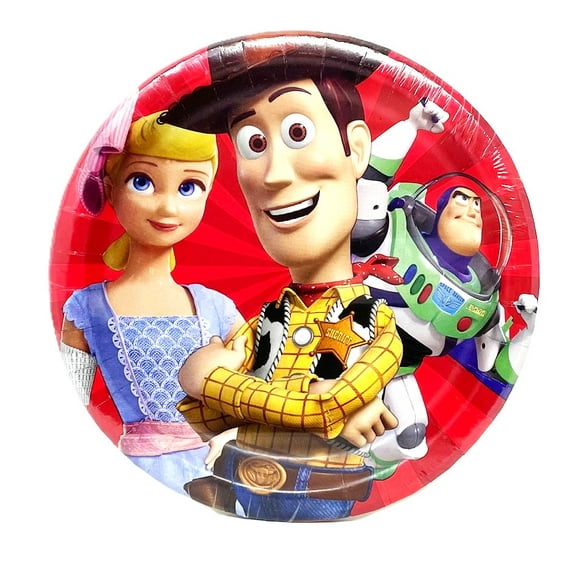 Disney Toy Story Woody Buzz Lightyear & Bo Peep Large 8-5/8" Party Plates - Pack of 8