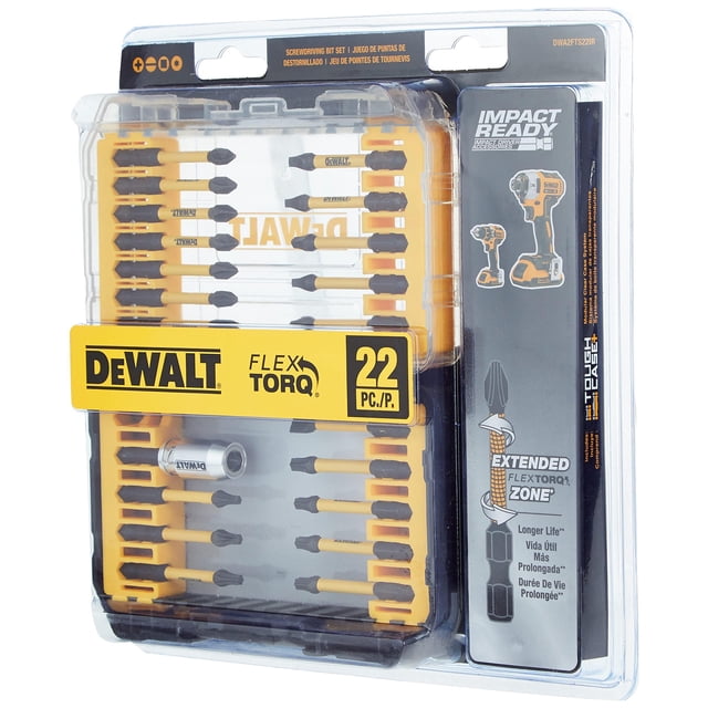 Juego de brocas para destornilladores de impacto DEWALT FlexTorq, 22 piezas, DWA2FTS22IR