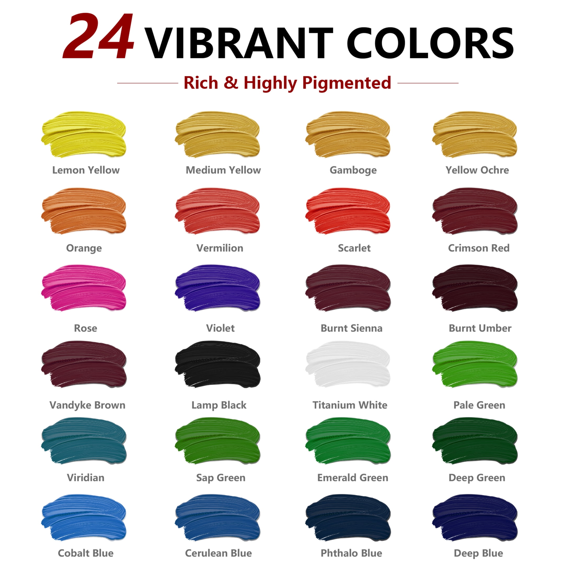 MISUMISO Acrylic Paint Set, 24 Colors Acrylic Paint with 4 Canvas Panels, 10 Brushes, Wooden Easel, Palette & Paint Knives – All-in-One Art Supplies Kit for Beginners & Artists