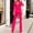 #613-Hot Pink, variant on Women's Fashion Elegant Lapel Collar Long Sleeve Suit Set for Office Commute and Formal Wear