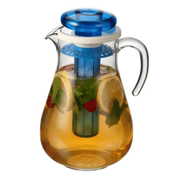 Felli 94.7 oz (2.8 L) BPA-Free Infusion Pitcher with Chilling Ice Core & Built-In Strainer, Clear Beverage Pitcher for Fruit Infused Water & Iced Tea
