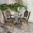 thumbnail image 3 of Flash Furniture Lourdes Indoor/Outdoor French Bistro Stacking Chair Natural/White 4/Pack, 3 of 15