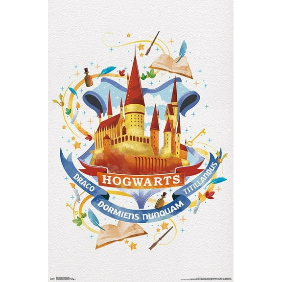 The Wizarding World: Harry Potter - Hogwarts Castle Charm Wall Poster, 22.375" x 34"