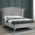 thumbnail image 4 of Better Home Products Cleopatra Crystal Tufted Velvet Platform Bed in Gray, 4 of 7
