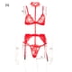 thumbnail image 1 of Mujeres sexy Cuerpo de encaje ropa interior perspectiva sujetador Bragas liguero, s, rojo Inevent XX000193-07, 1 of 7