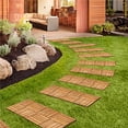 thumbnail image 5 of Yaheetech 12''x12''Interlocking Acacia Wood Flooring Tiles for Patio, Pack of 27, Natural, 5 of 7