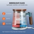 thumbnail image 4 of KFFKFF Récipient d'Enrichissement H2O, Unité de Production H2 400 ml / 14.1 oz, Méthode SPE Compacte, Ioniseur H2O avec Station d'Alimentation Sans Fil, Récipient à Eau en Verre à Haute Teneur en Hydrogène, 4 of 9