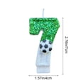 thumbnail image 3 of Green Glitter Number 0-9 Soccer Candles, Cake Decor Accessories for Soccer themed birthday parties, Game Day Celebrations And Sports Party Layout, 7, 3 of 7