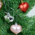 thumbnail image 6 of dianhelloya 12Pcs/Box Heart Shaped Hanging Ball Decorative Plastic Christmas Room Baubles Ball Xmas Tree Ornament, 6 of 8