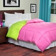 thumbnail image 3 of Lavish Home 64-14-T-GN Twin Reversible Down Alternative Comforter , Green & Navy, 3 of 9