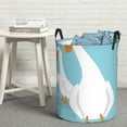 thumbnail image 6 of Sikiie Three White Geese Print Round Dirty Clothes Basket, Waterproof Standing Foldable Storage Basket, for Laundry Room, Bedroom, Bathroom Storage-Small, 6 of 6