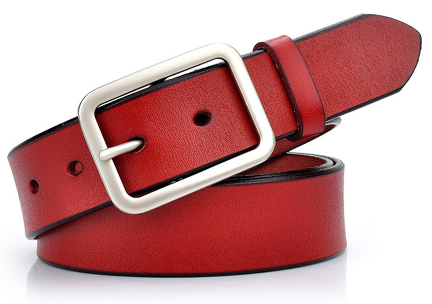 Women's Jean Belt Classic Metal Buckle Handcrafted Leather Belt