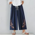 thumbnail image 4 of Cargo Pants Women Large Size Casual Loose Relaxed Fit Durable Daily Breathable Trendy Full Navy Long Shorts Sizes 3XL, 4 of 4
