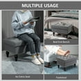 thumbnail image 6 of HOMCOM Ottoman with Storage for Living Room, 25" Storage Ottoman with Removable Lid, Button-Tufted Fabric Bench for Footrest and Seat with Wood Legs, Gray, 6 of 8