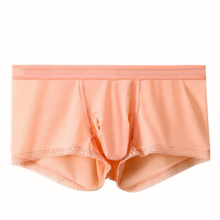 3 Pack Men's Underwear Breathable Cool Translucent Boxer Briefs For  Men,Orange,XXL