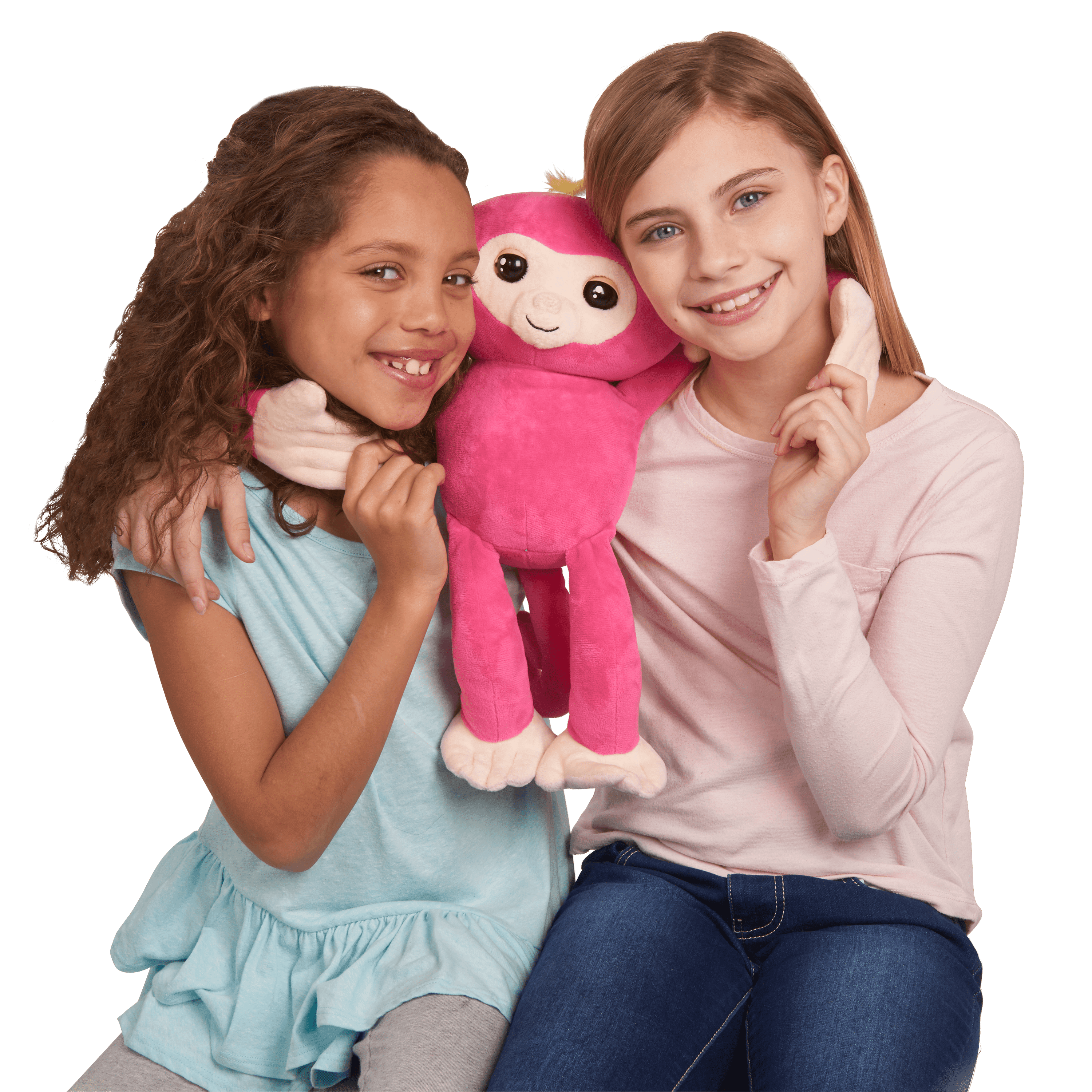 Bella bella Pink Fingerlings HUGS - Interactive Plush Baby Monkey Pet 