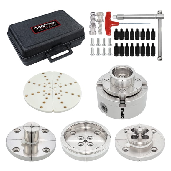 Juego de portabrocas para torno de madera DEEFIINE de 4 pulgadas, 1 x 8 tpi, niquelado
