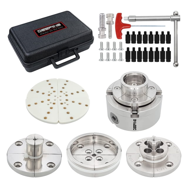 Juego de portabrocas para torno de madera DEEFIINE de 4 pulgadas, 1 x 8 tpi, niquelado