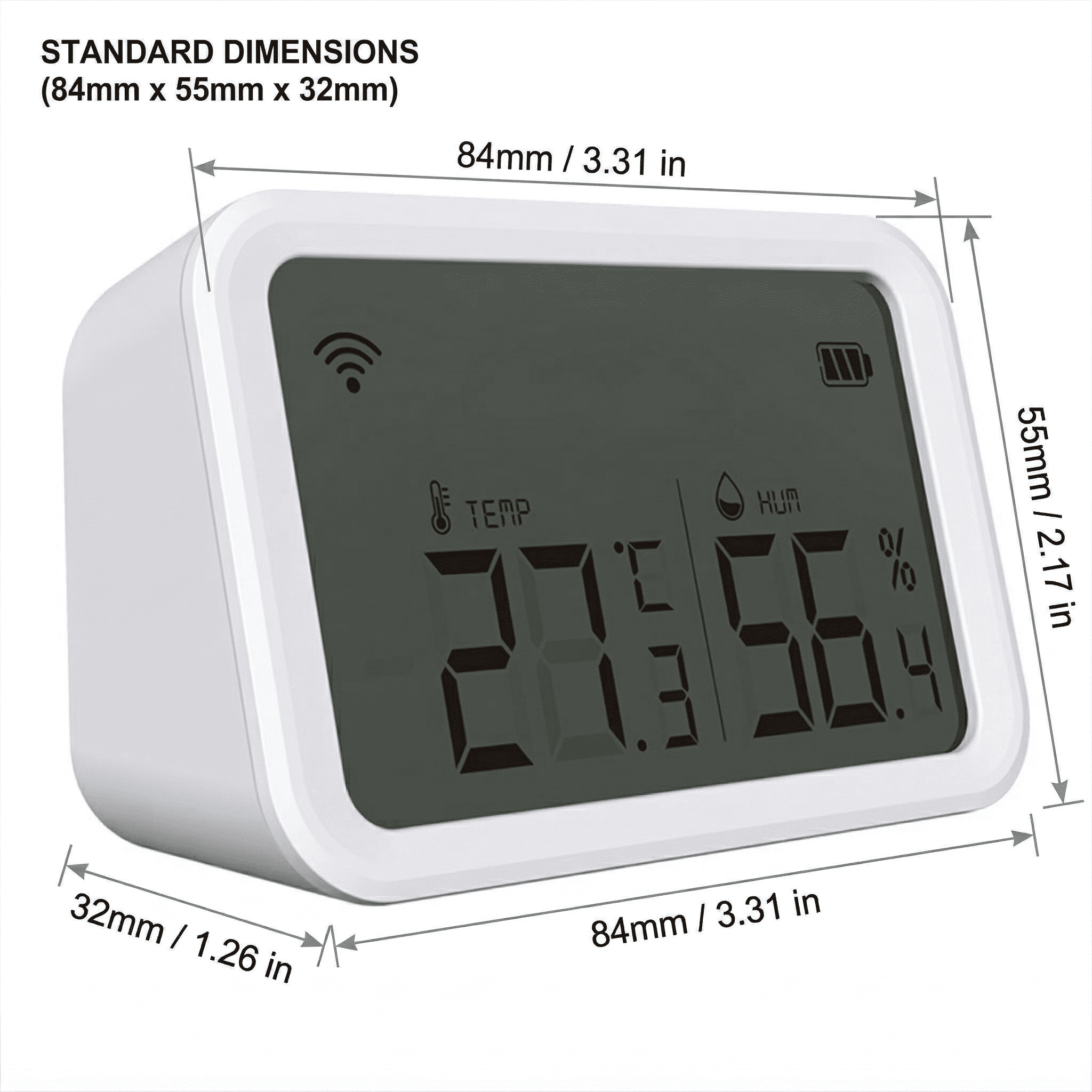 Smart Zigbee Temperature and Humidity Sensor with LCD Display, Real-time Monitoring via Smart Life,Tuya App,Work with Alexa,Google Assistant, Digital Hygrometer Thermometer(Zigbee Hub Required)