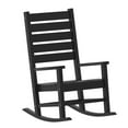 thumbnail image 2 of Emma + Oliver Contemporary Rocking Chair, All-Weather HDPE Indoor/Outdoor Rocker in Black, 2 of 11