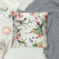 Chilfamy Floral Pattern Hummingbirds Butterflies Throw Pillow Covers