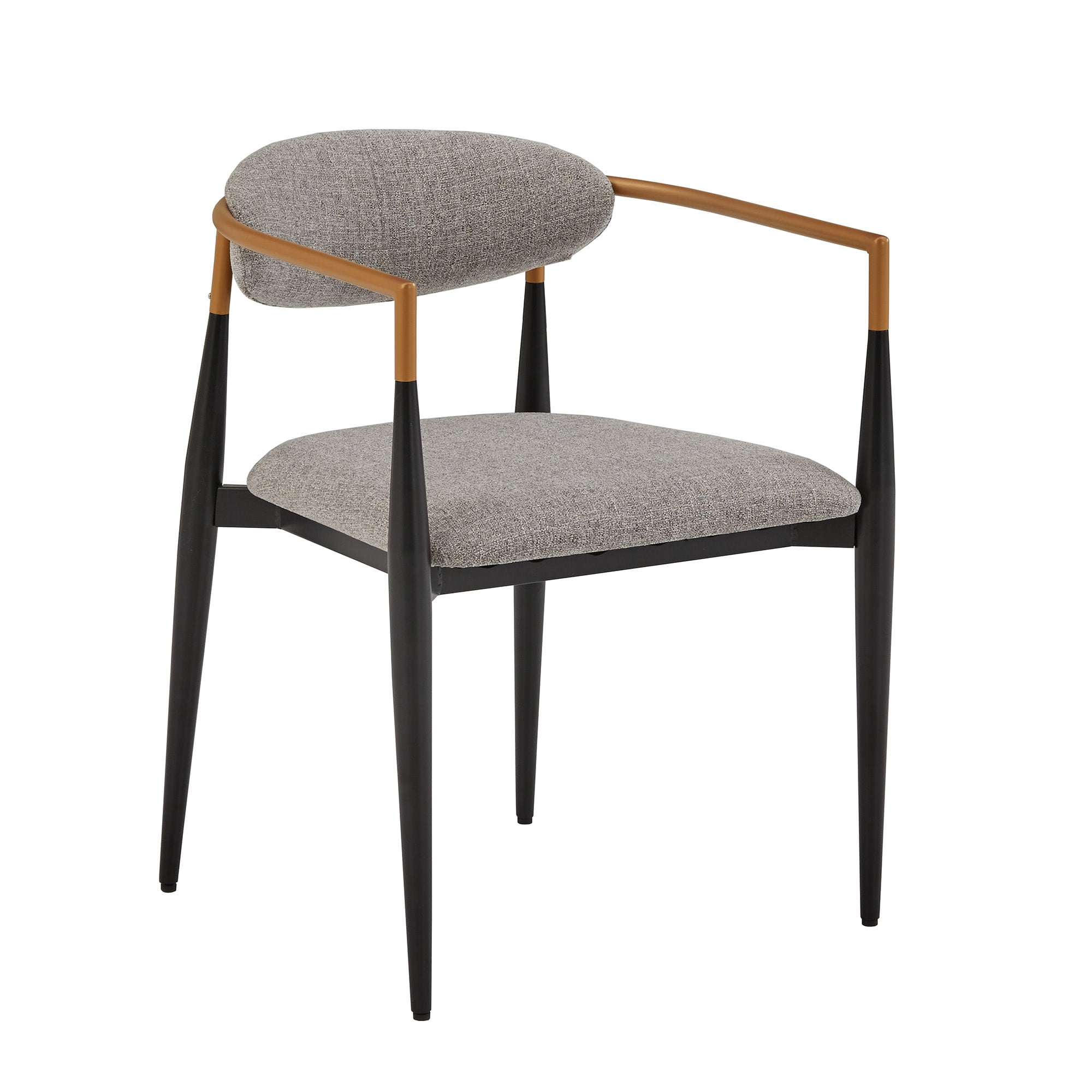 Weston Home Yuma Mid-Century Modern Dining Chair with Two-Tone Amber Dust & Black Finish, Light Gray (Set of 2)