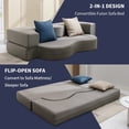thumbnail image 2 of ZAFLY Canapé-Lit Futon Format Grand, Canapé Convertible Pliable, Canapé de Sol Convertible en Lit, Gris Pâle, 2 of 5