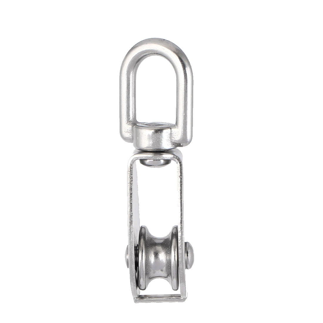 uxcell 1 1/2 Lifting Crane Swivel Hook Pulley Block Hanging Wire Towing Double Wheel Zinc Alloy 2pcs 