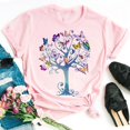 thumbnail image 3 of Camiseta con estampado de pétalos de mariposa para mujer, blusa de manga corta y cuello redondo, camisetas gráficas bonitas, Tops femeninos Clothin, nueva moda, 3 of 5