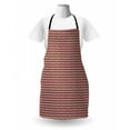 thumbnail image 3 of Geometric Apron, Eggshell Shape Circles and Semicircles Repeating Pattern, Unisex Kitchen Bib with Adjustable Neck for Cooking Gardening, Adult Size, Brown Hot Pink, by Ambesonne, 3 of 4