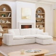 thumbnail image 4 of 107" Modern Boucle Sectional Sofa with Reversible Chaise for Living Room, Comfy Cloud Couch with Pillows (Beige), 4 of 11