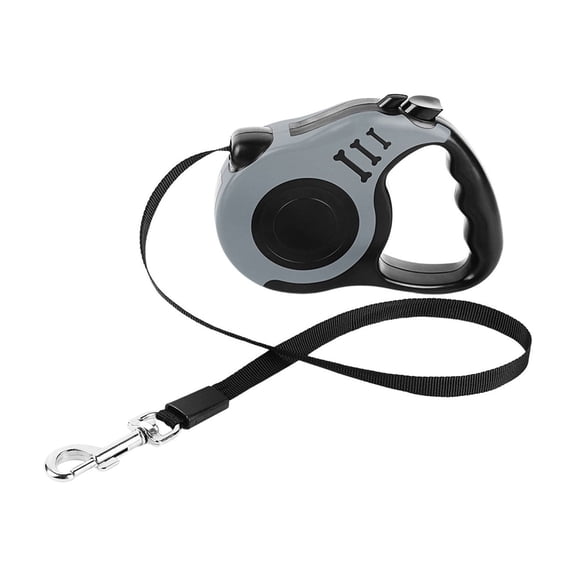 Retractable Dog Leash – Extendable up to 16.4 FT, Heavy Duty Nylon Tape, No-Tangle, One-Handed Brake & Lock, for Small to X-Large Dogs up to 110 lbs (Gray)
