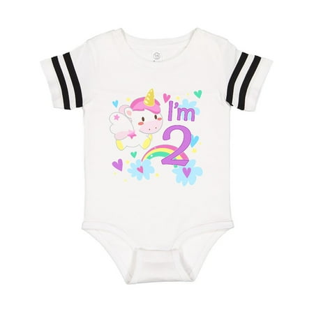 

Inktastic I m Two- cute unicorn birthday Gift Baby Boy or Baby Girl Bodysuit
