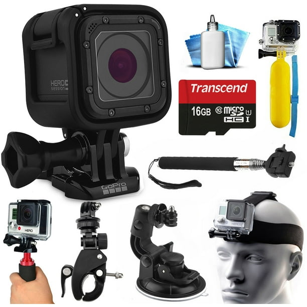 GoPro HERO5 Session Action Camera (CHDHS-501) with Extreme Sports Accessories Kit includes MicroSD Card + Selfie Stick + Head Strap + Floating Handle + Stabilizer + Car Mount + More! Walmart.com
