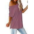thumbnail image 3 of Mint Plus Pink - Women's Comfy Loose Fit T-Shirts with Crew Neck Elegance, 3 of 5
