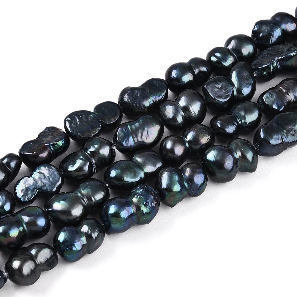 Natural Nucleated Baroque Keshi Pearl Beads Strands Cultured Freshwater Pearl Dyed Gourd11.5~19.5x8~14.5x8~11mm 15.35~15.94 inch(39~40.5cm)