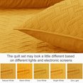 Exclusivo Mezcla 3Piece Yellow King Size Quilt Set, Weave Pattern