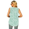thumbnail image 6 of Uvplove Women's Summer Sleeveless Chiffon Tank Tops Loose Casual V Neck Shirt Leaves Print S-2XL, 6 of 7