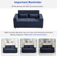 thumbnail image 7 of NEW Modern Pull-Out Sofa Bed with 3 Reclining Positions – Compact 61.4 Inch Loveseat Sofa Bed, Side Pockets & Cup Holders, Eucalyptus Wood Frame Chenille Upholstery, 7 of 7