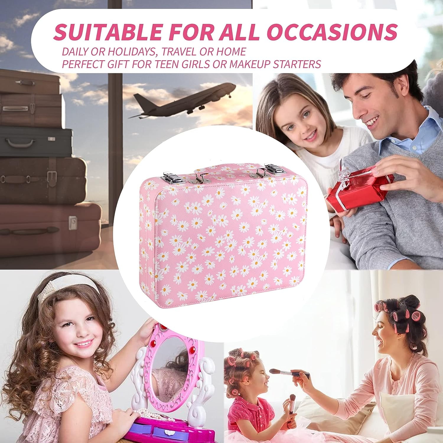 Hot Sugar Makeup Kit for Teenager Girls 10-12, All in One Beginner Makeup Kit for Women Full Kit, Teen makeup kit Cosmetic Gift Set on Birthday Christmas (PINK DAISY)