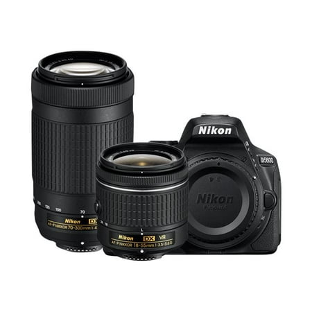 Nikon - D5600 DSLR Video Two Lens Kit with 18-55mm and 70-300mm Lenses - Black