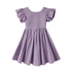 thumbnail image 2 of Vestido Dutebare para niñas pequeñas, algodón y lino, con volantes, color morado 120, 2 of 6