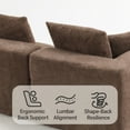 thumbnail image 6 of Modular Sectional Sofa, 111" Deep-Seat Comfy Sectional Couches for Living Room, 3-Seater Couches with 5 Pillows, Tool-Free Assembly (Brown), 6 of 7