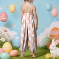 thumbnail image 5 of mgoYE Toddler Summer Outfits Easter Outfit Toddler Girl Bunny Print Cute Baby Girls Overalls Strap Suspender Pants Sleeveless Jumpsuit Girl Easter Dress(Light Pink,5-6 Years), 5 of 6