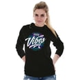 thumbnail image 4 of Retro Galaxy Positive Hippie Quote Plus Size Long Sleeve Graphic Tee Shirt Brisco Brands 2X, 4 of 5